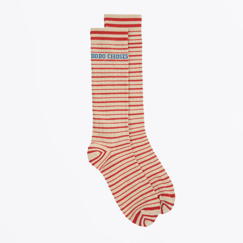 Bobo Striped Cotton Socks - Off White