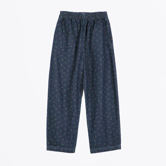 Swamp Whirl All Over Denim Cocoon Pants - Navy Blue
