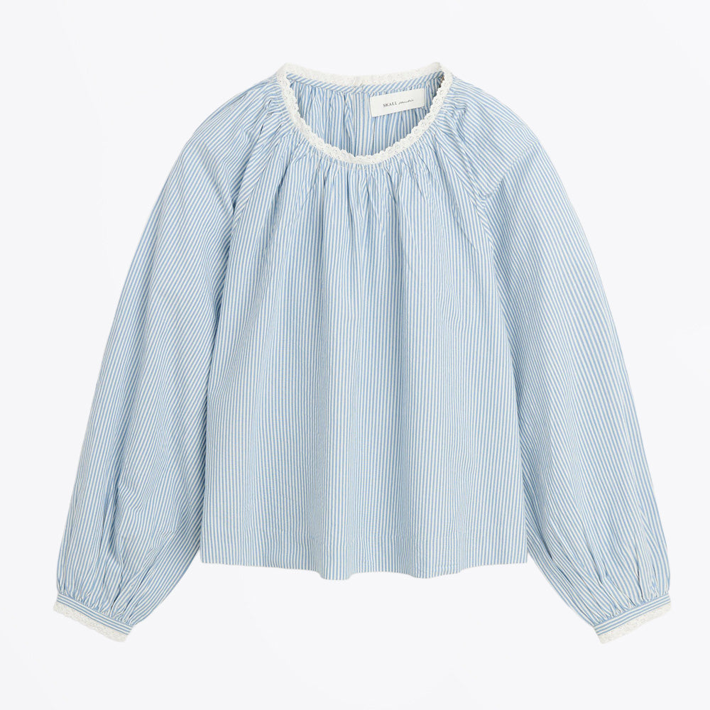 Skall Karlie Blouse - Light Blue / White Stripe