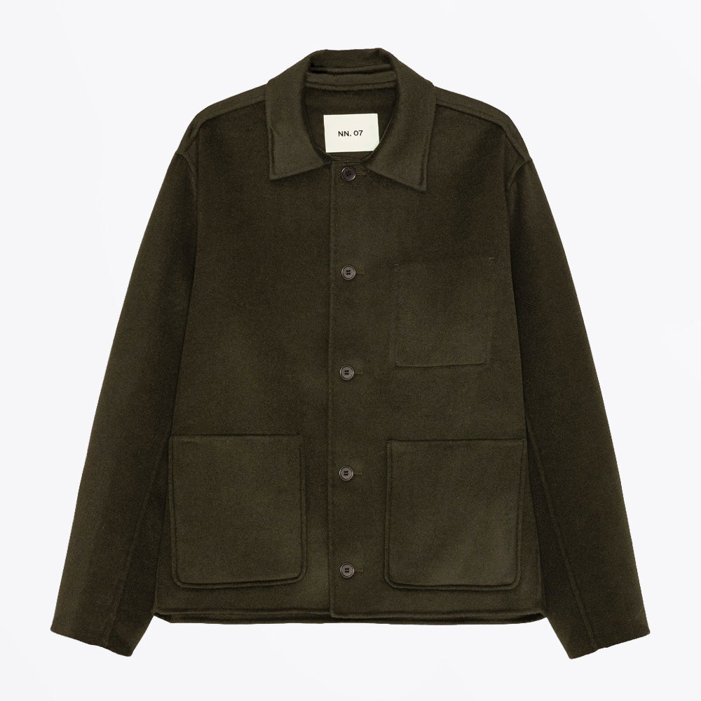 NN07 Morgan Brushed Heavyweight Wool Jacket - Dark Army