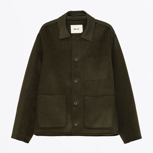 Morgan Brushed Heavyweight Wool Jacket - Dark Army