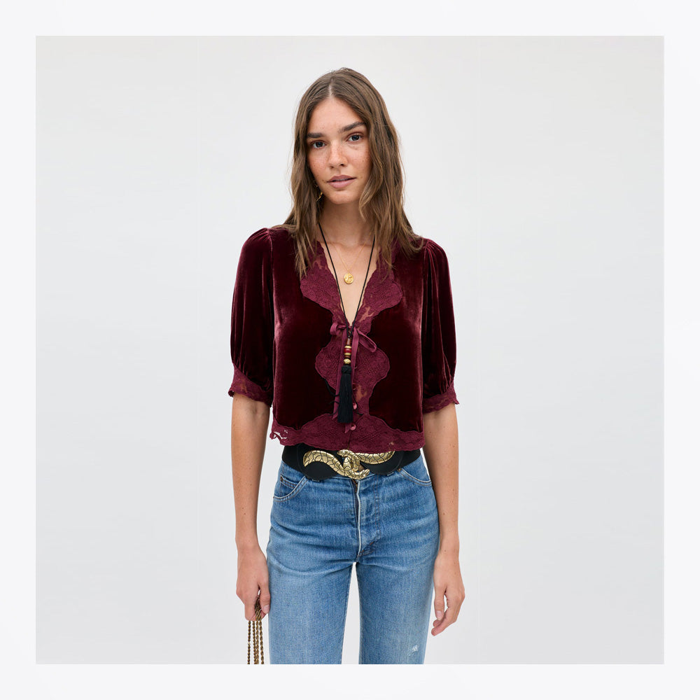 Rixo - Ursula Top - Bordeaux – MR & MRS STITCH.COM