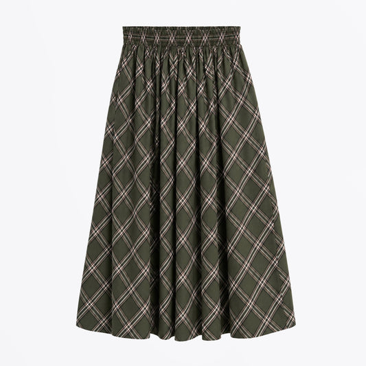 Dagny Skirt - Green / White Check