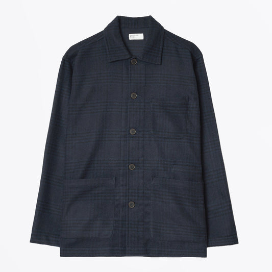 Bob Wool Mix Bakers Overshirt - Navy