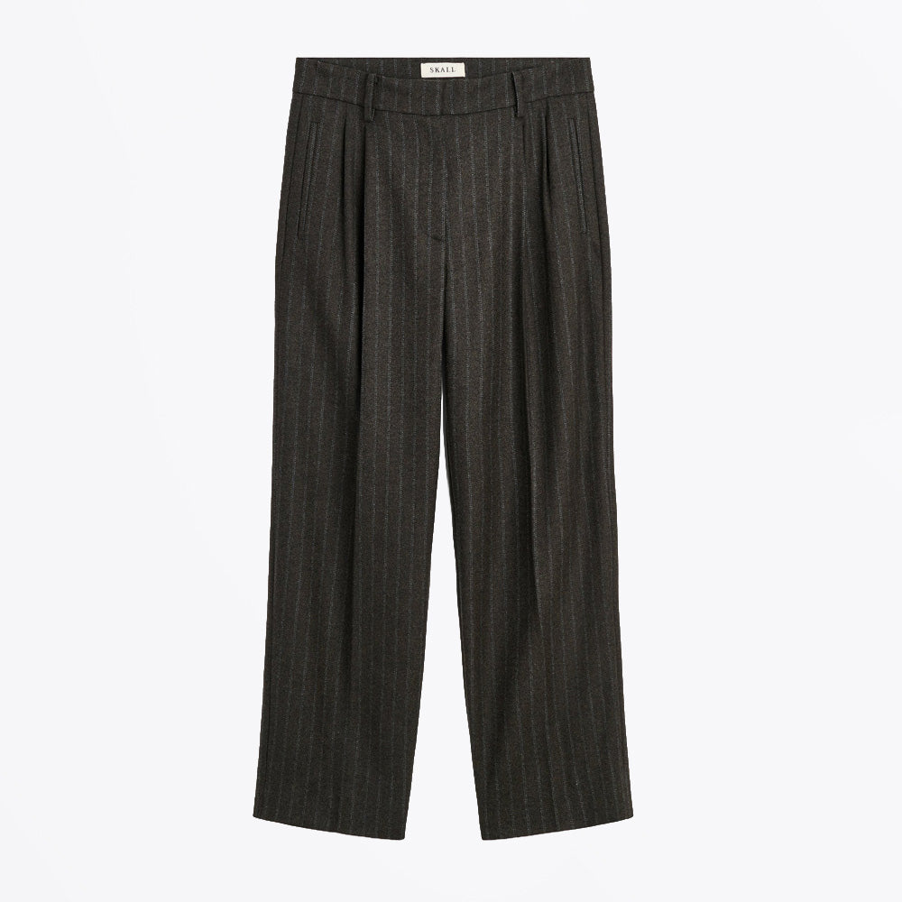 Skall Harry Trousers - Brown / Black Pinstripe