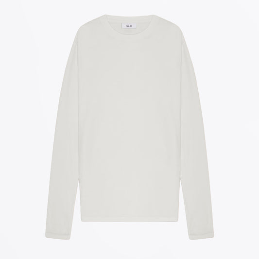 Clive Waffle Knit Long Sleeve Tee - Egg White
