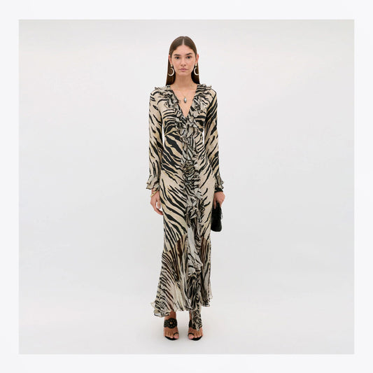 Provence Cooper Tiger Dress - Beige