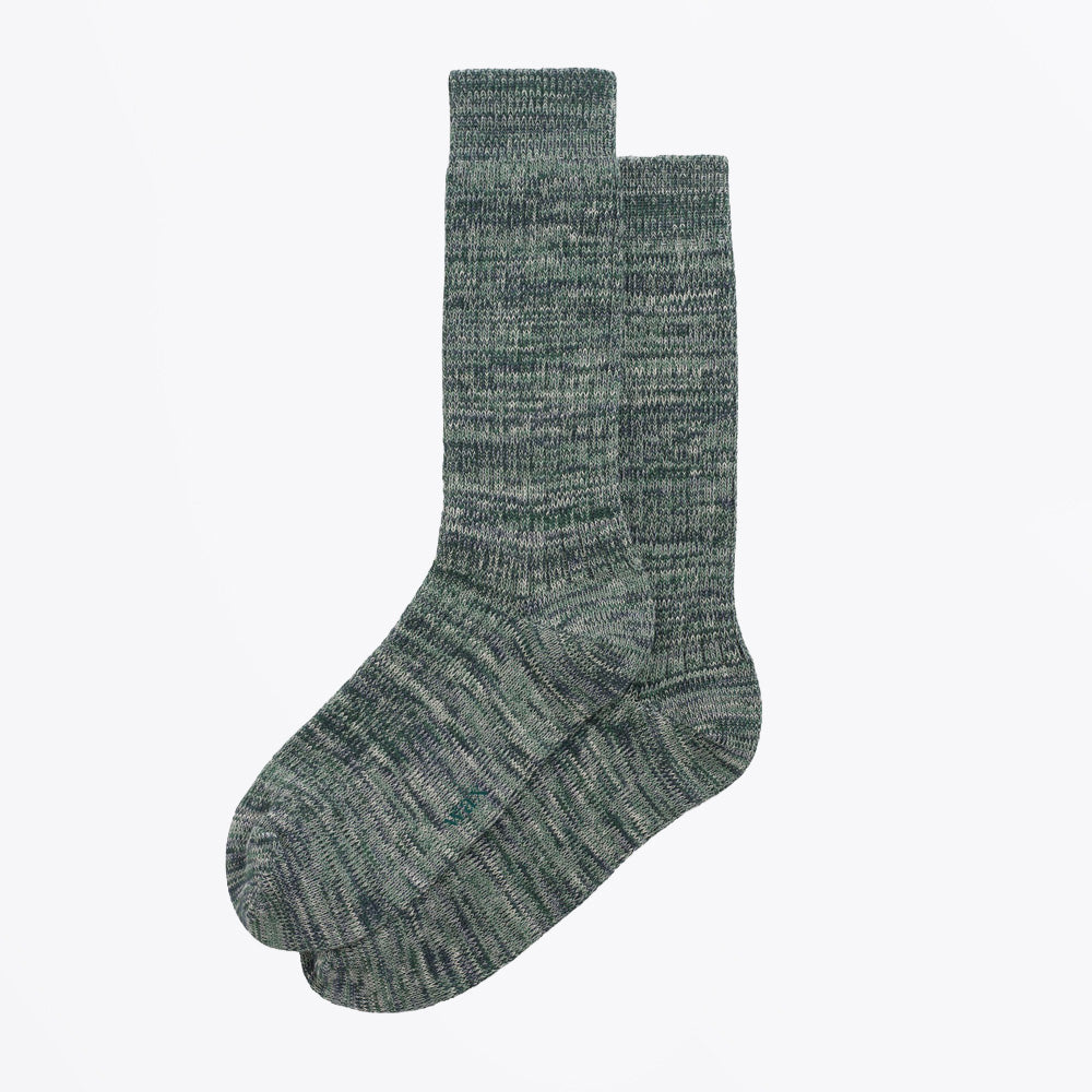 Wax Sandwell Twisted Cotton Socks - Ecru And Green