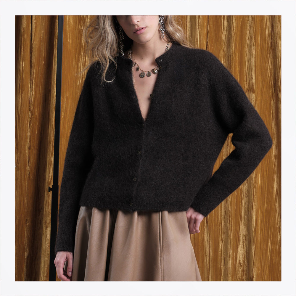 Floor Knitted Cardigan - Espresso