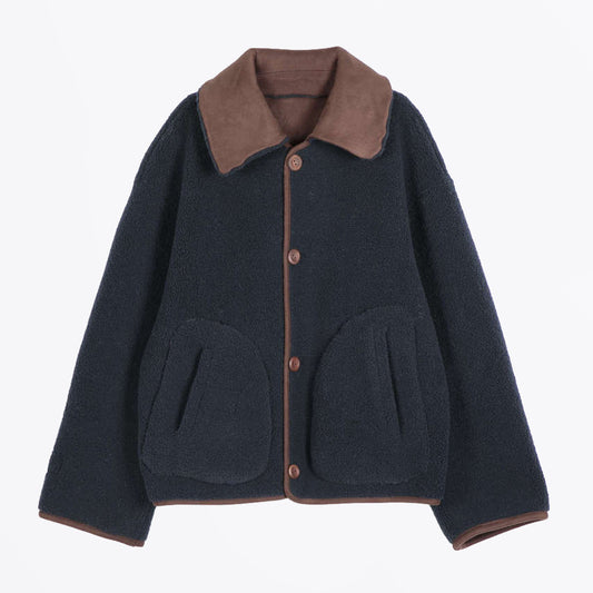 Reversible Soft Sherpa Jacket - Dark Brown
