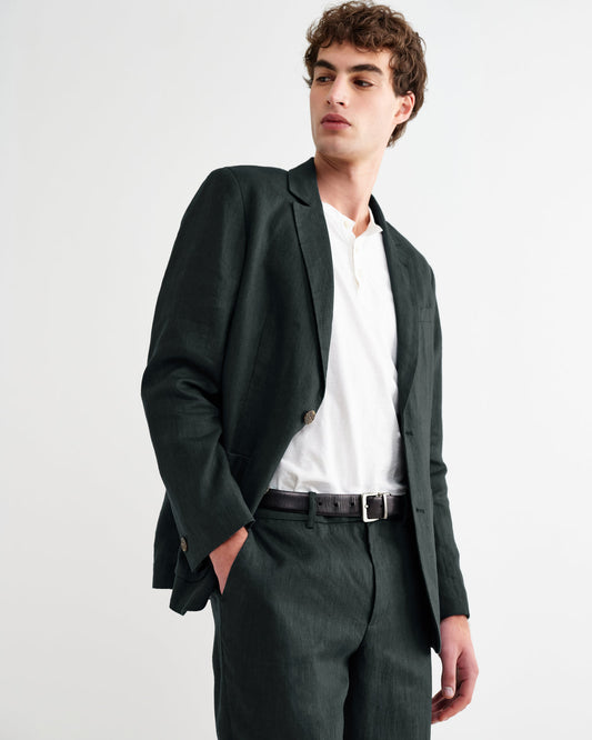 Fintry Blazer Linen - Dark Green
