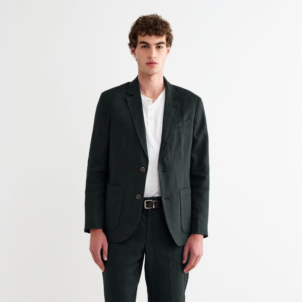 Fintry Blazer Linen - Dark Green