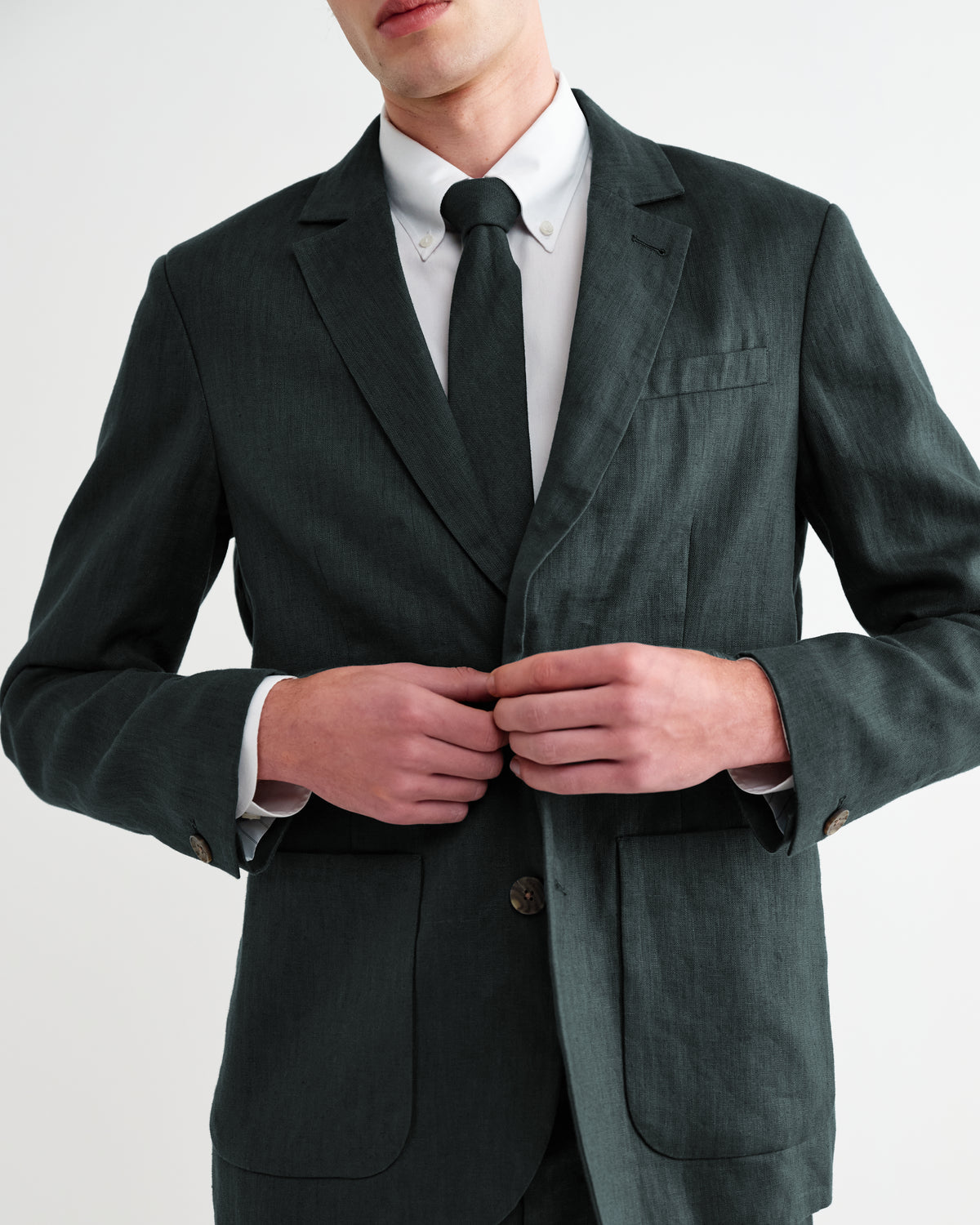 Fintry Blazer Linen - Dark Green
