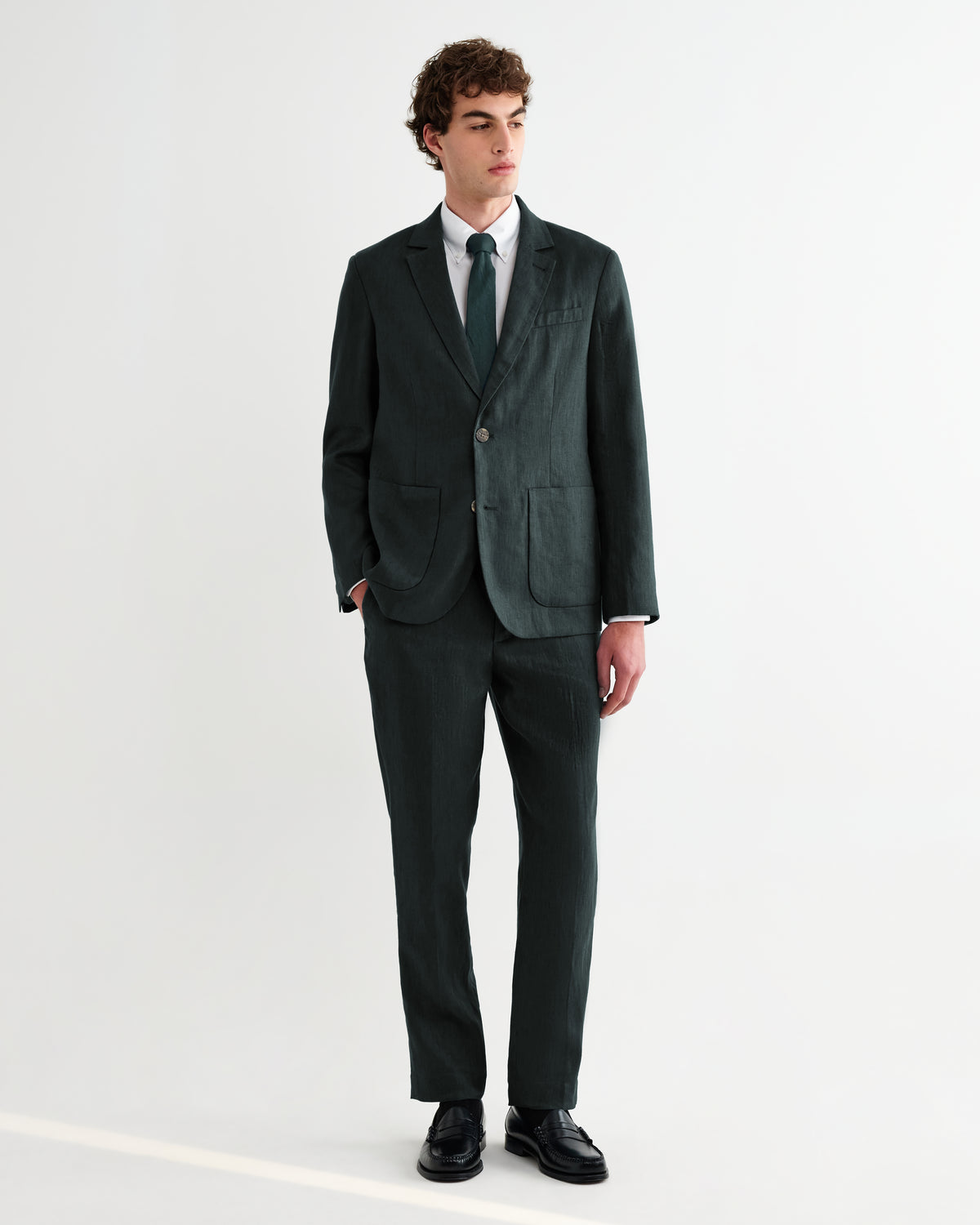 Fintry Blazer Linen - Dark Green