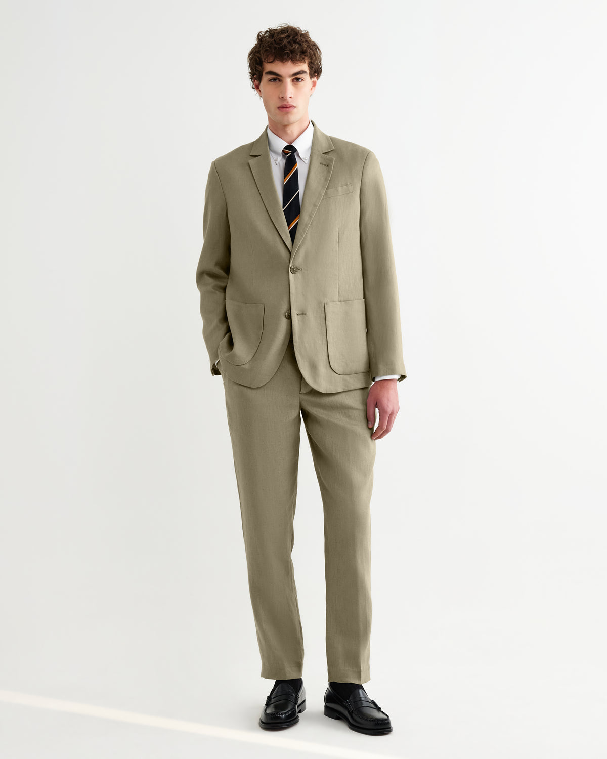 Fintry Linen Blazer - Khaki
