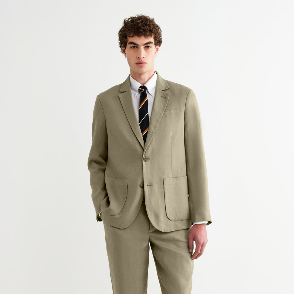 Fintry Linen Blazer - Khaki
