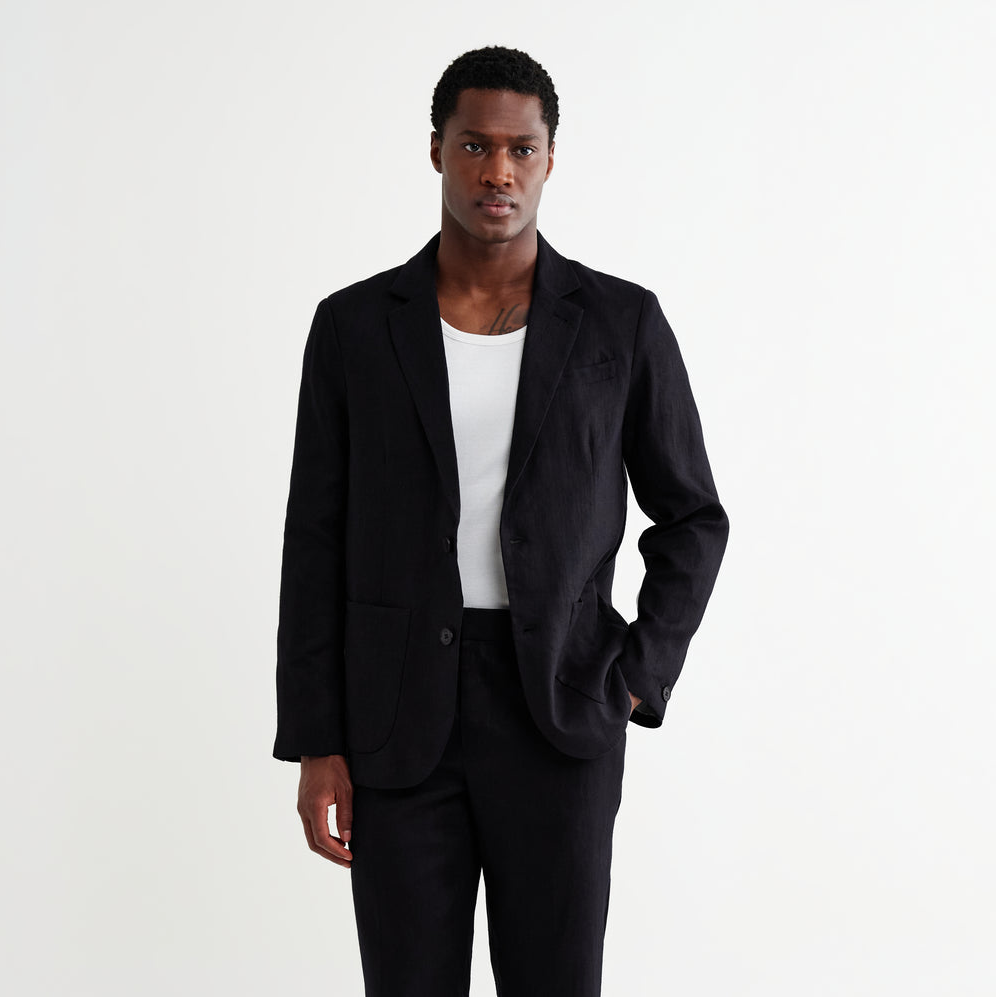 Fintry Linen Blazer - Midnight
