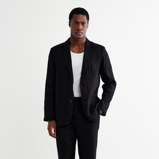 Fintry Linen Blazer - Midnight