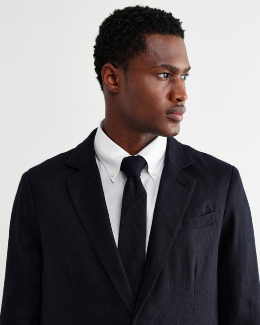 Fintry Linen Blazer - Midnight
