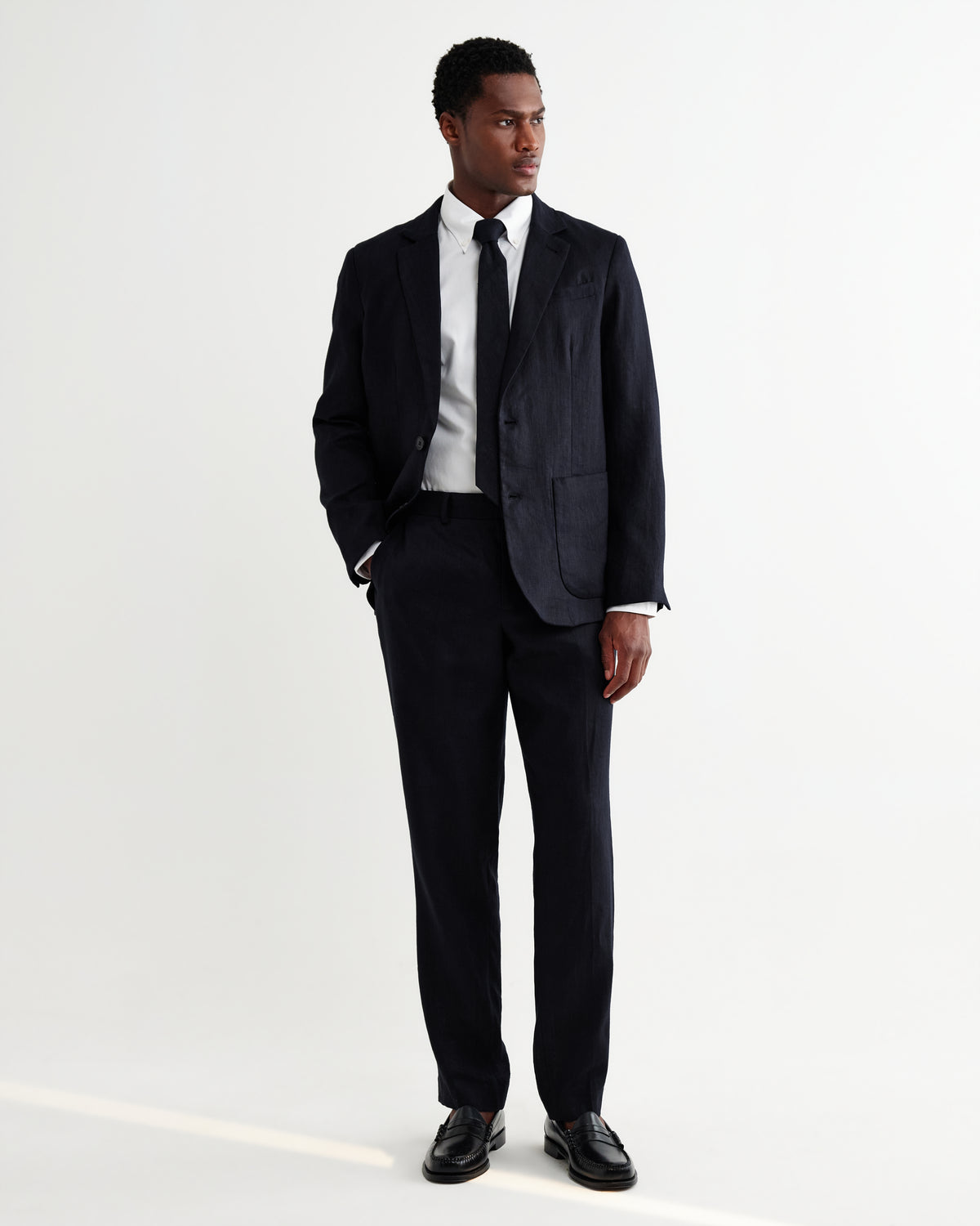 Fintry Linen Blazer - Midnight