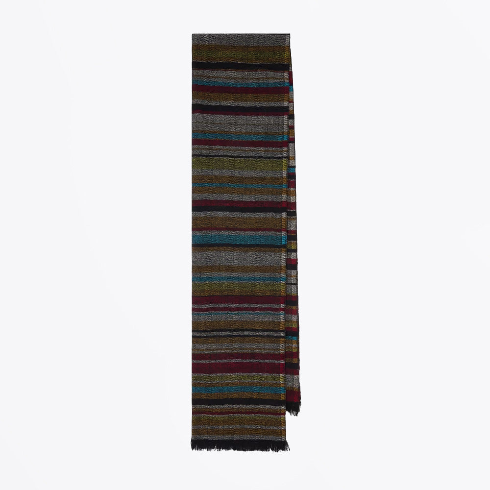 Paul 'Signature Stripe' Lambswool Herringbone Scarf - Multicolour