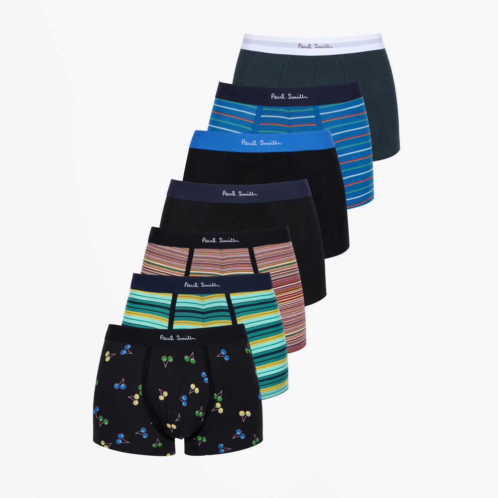 Paul Organic Cotton Patterned Mixed Boxer Briefs Seven Pack - Multicolour