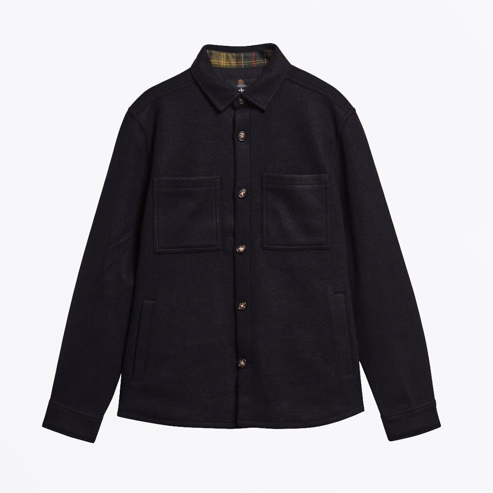 Barbour Marltown Tailored Wool Blend Overshirt - Navy Marl
