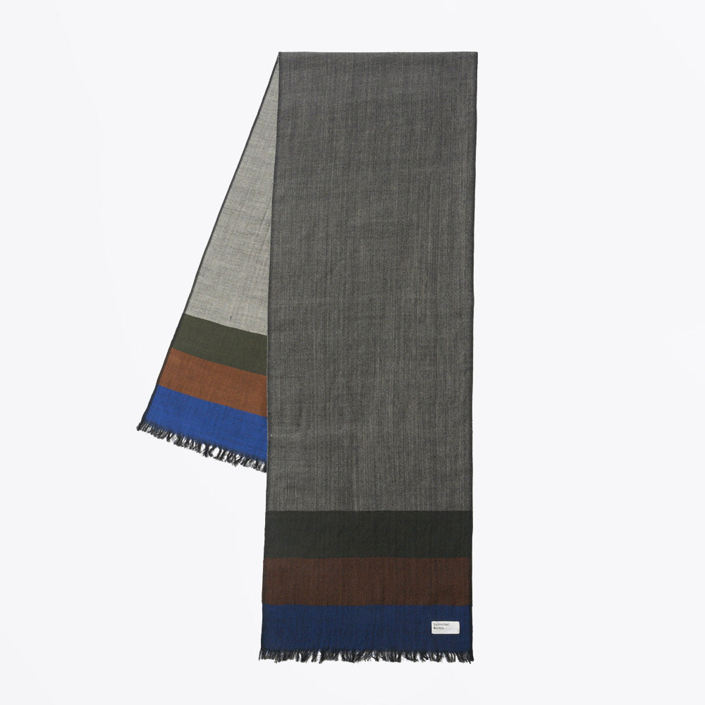 Universal Reversible Wool Himalayan Scarf - Grey