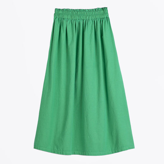 Recycled Cotton Evasé Skirt - Green
