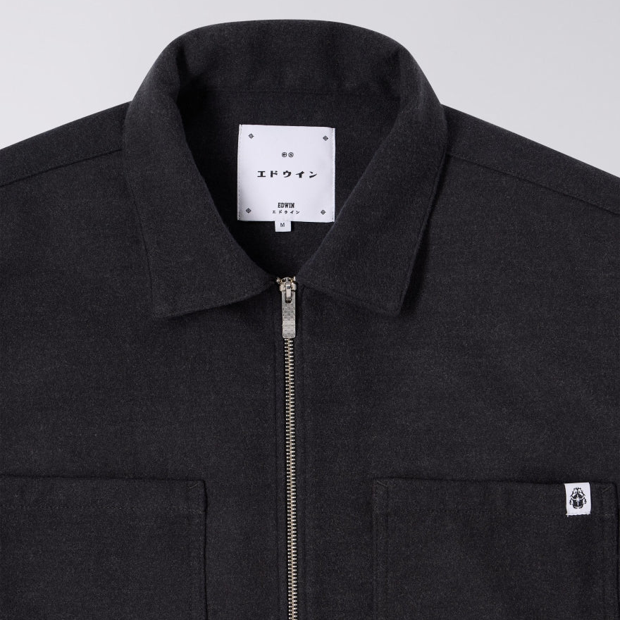 Snug Long Sleeve Overshirt - Dark Grey Marl