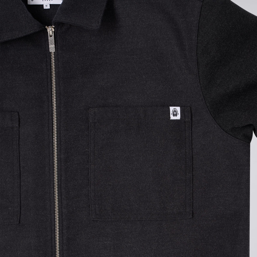 Snug Long Sleeve Overshirt - Dark Grey Marl