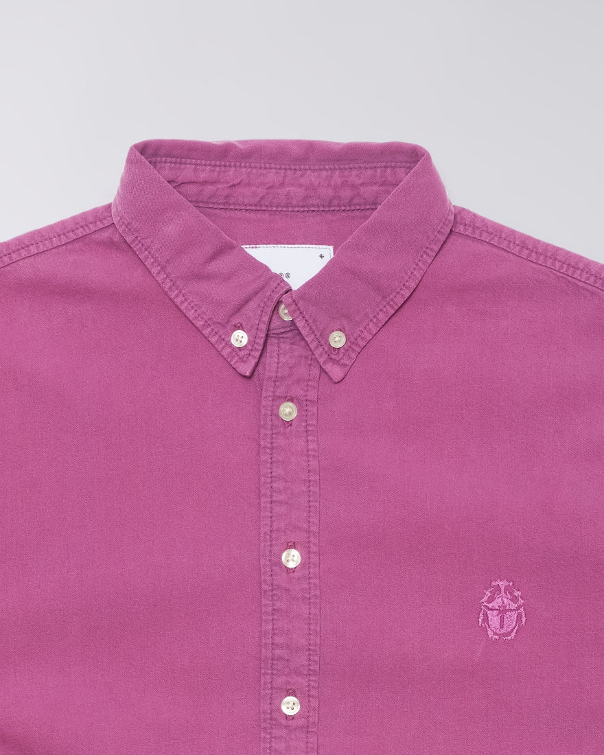 Arlo Shirt LS - Blue- Red Plum Overdyed