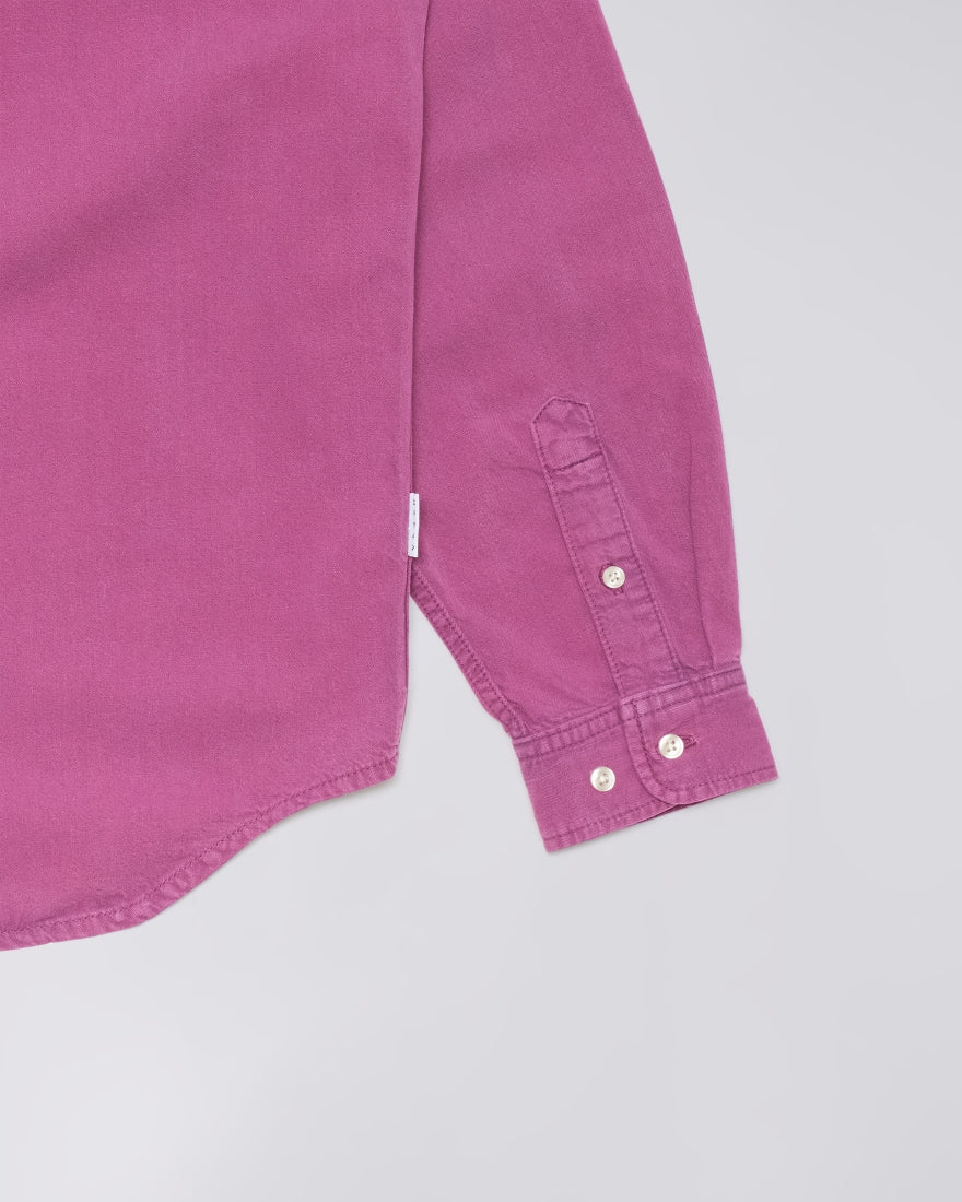 Edwin Arlo Shirt LS - Blue- Red Plum Overdyed
