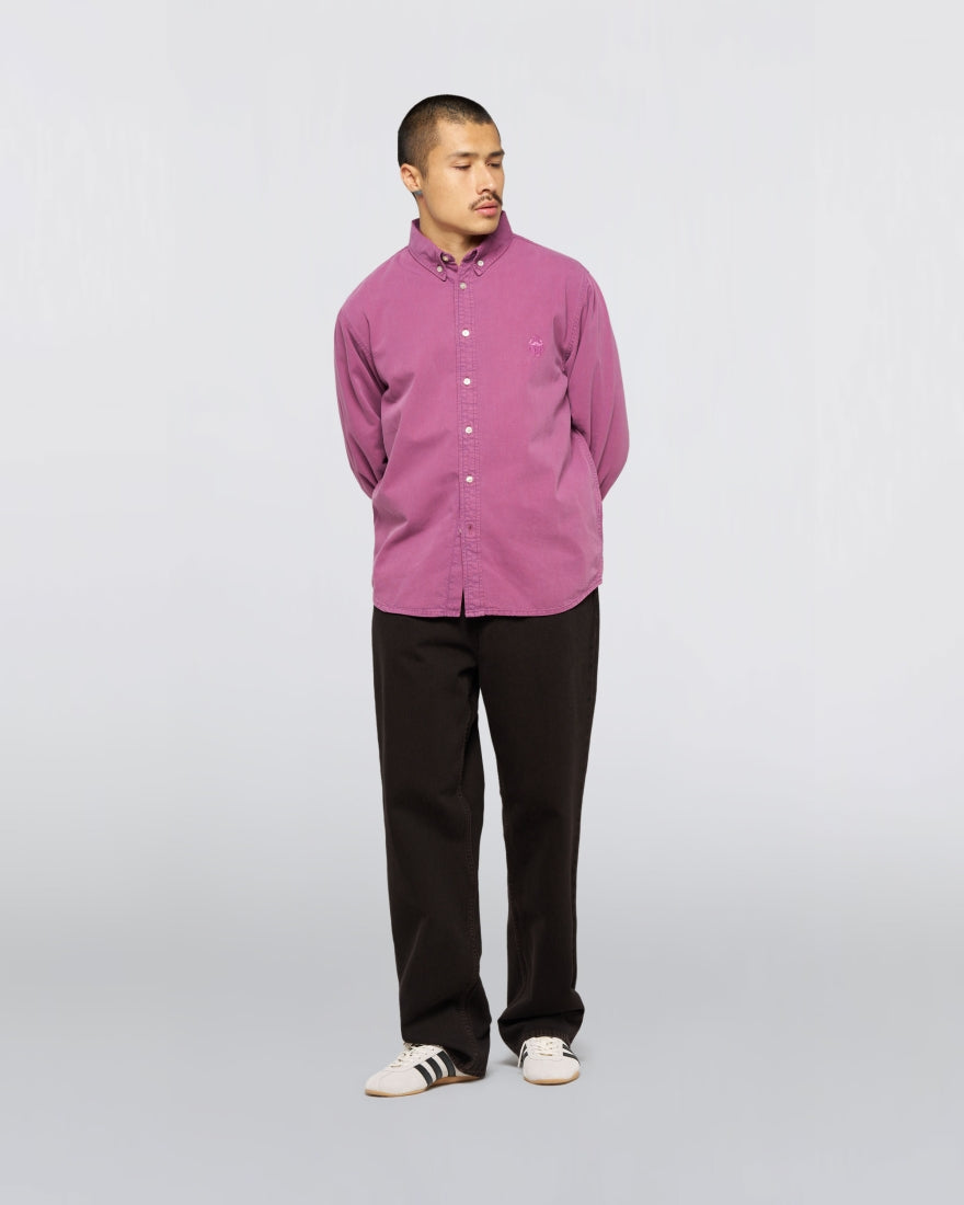 Arlo Shirt LS - Blue- Red Plum Overdyed
