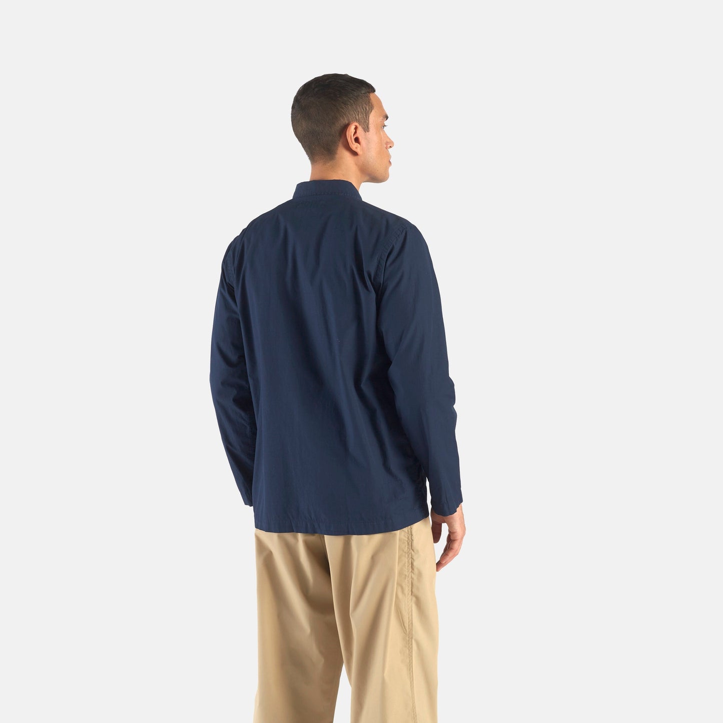Organic Fine Poplin Bakers Overshirt - Navy