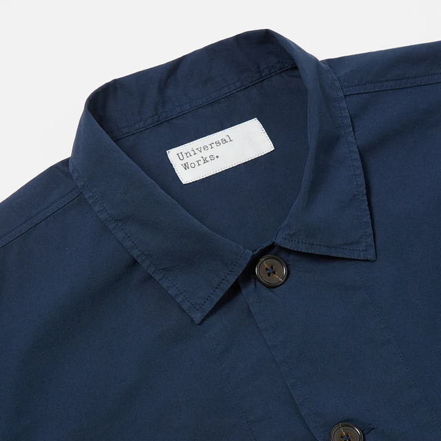 Universal Organic Fine Poplin Bakers Overshirt - Navy