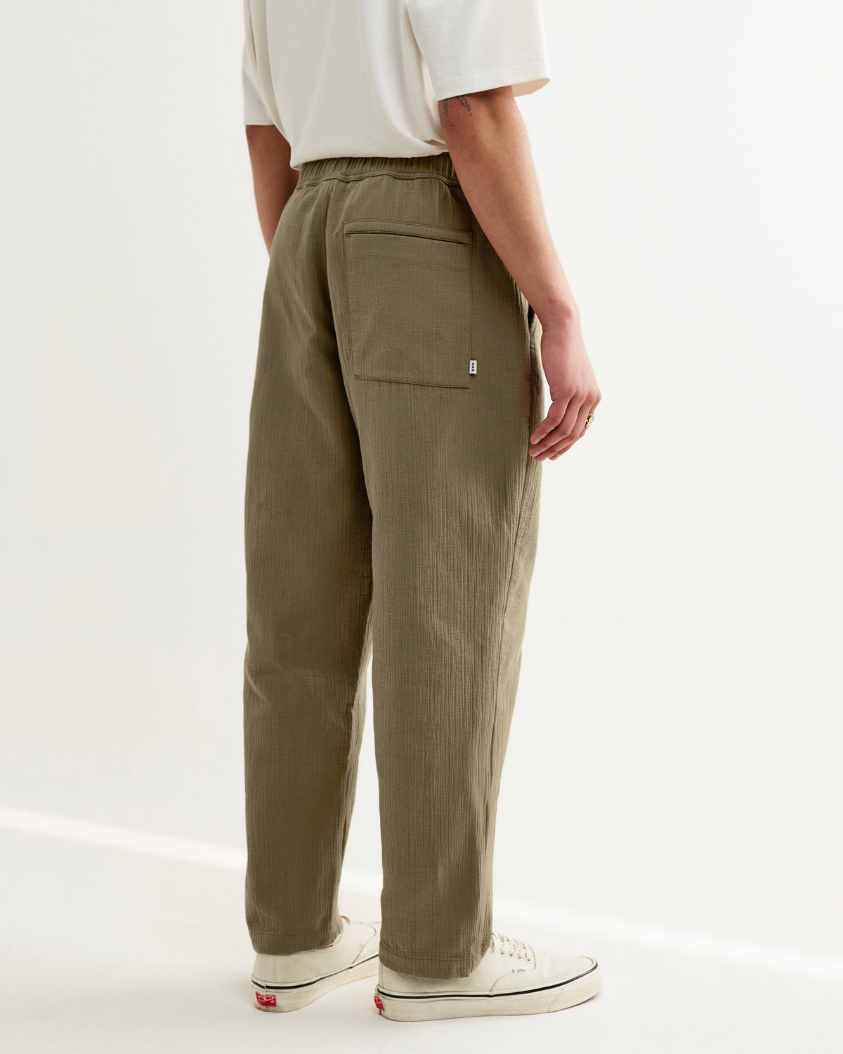 Wax Kurt Trouser Cotton Linen Crinkle - Khaki