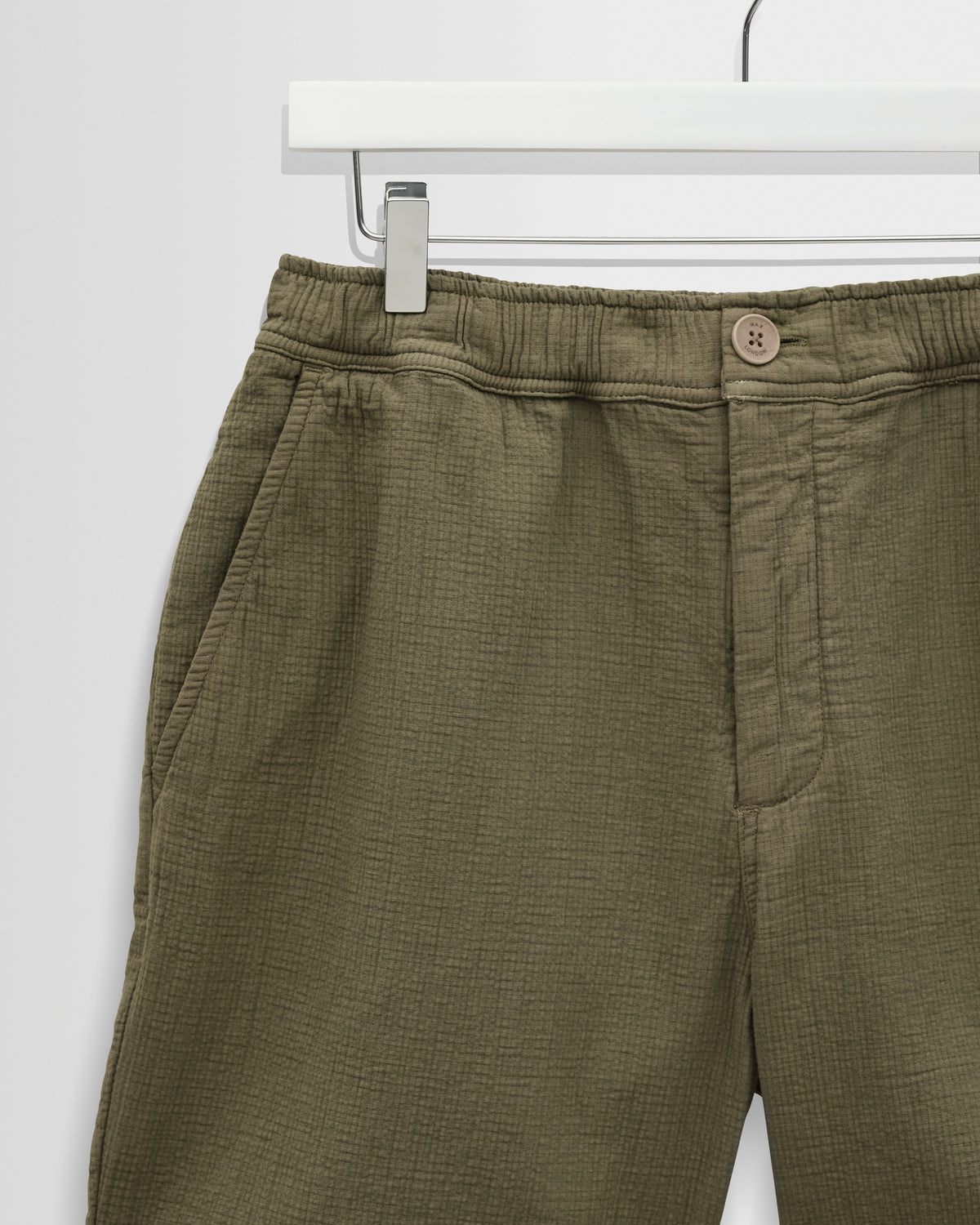Wax Kurt Cotton Linen Crinkle Shorts - Khaki