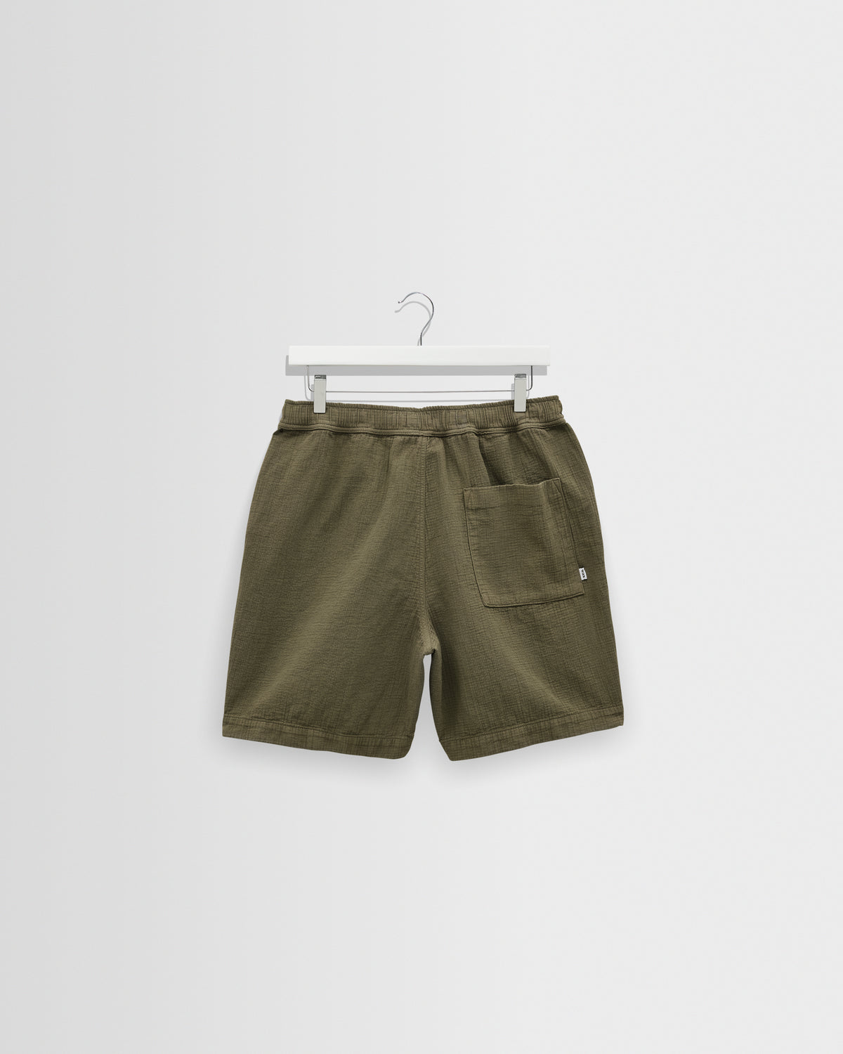 Wax Kurt Cotton Linen Crinkle Shorts - Khaki