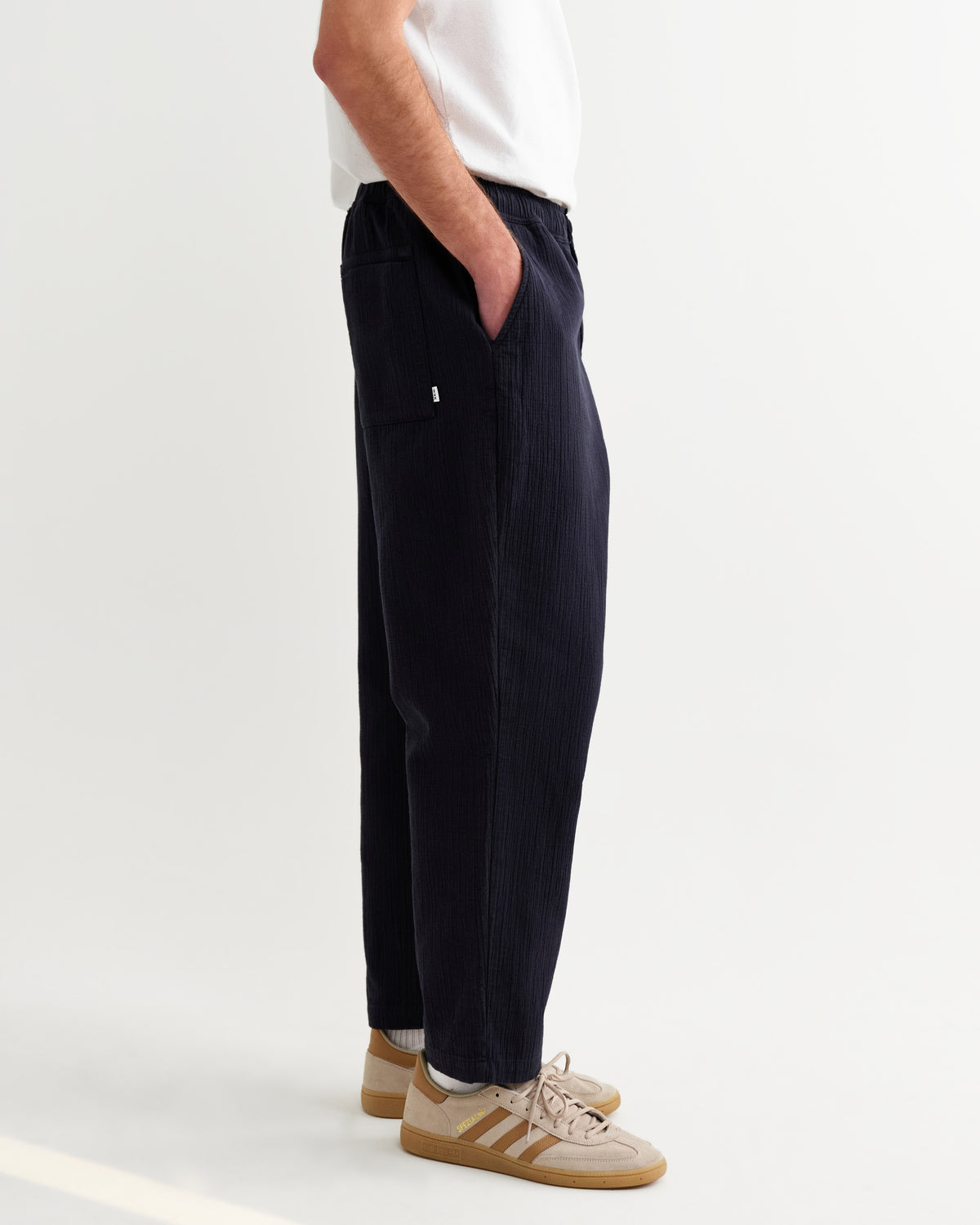 Kurt Trouser Cotton Linen Crinkle - Navy