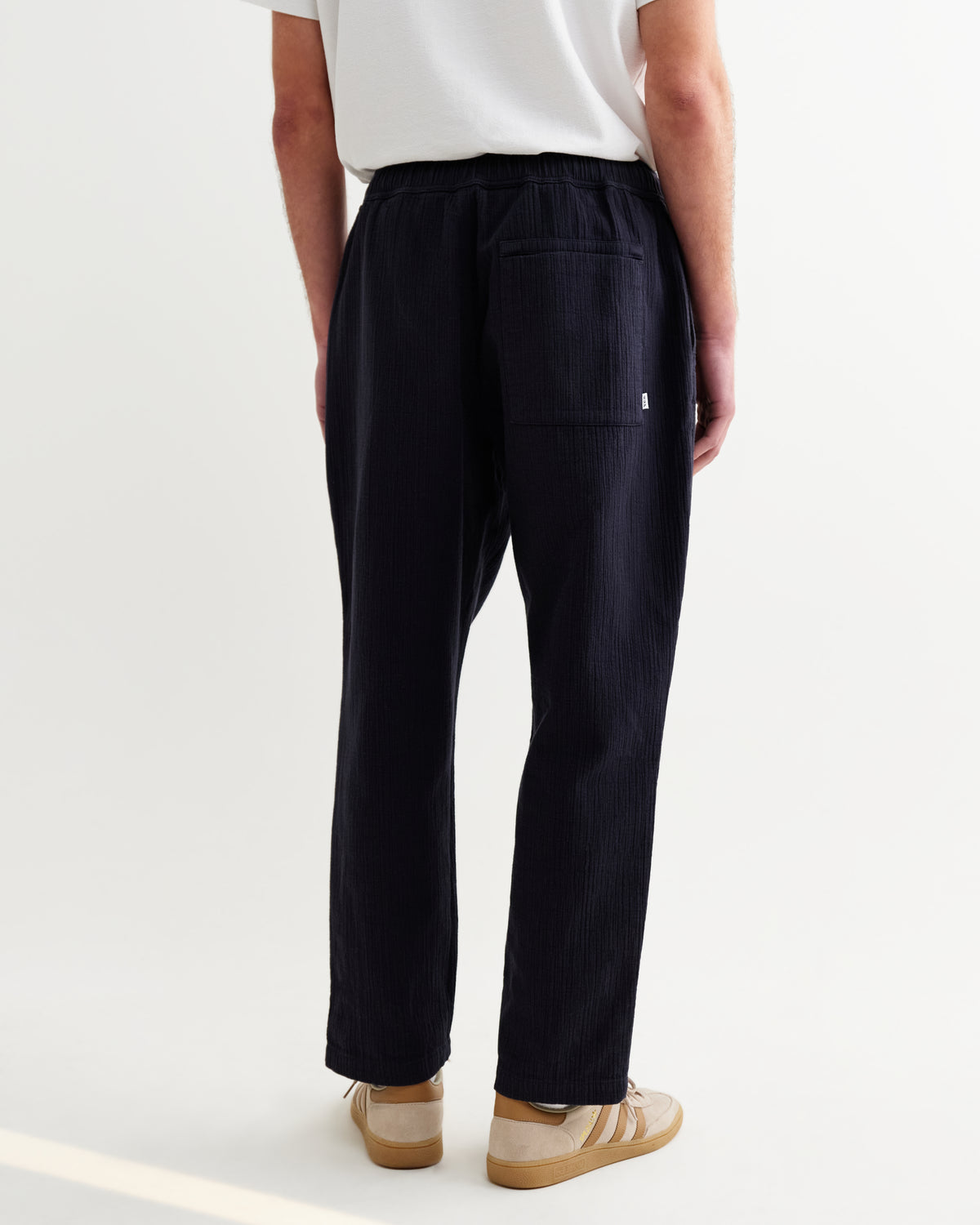 Wax Kurt Trouser Cotton Linen Crinkle - Navy