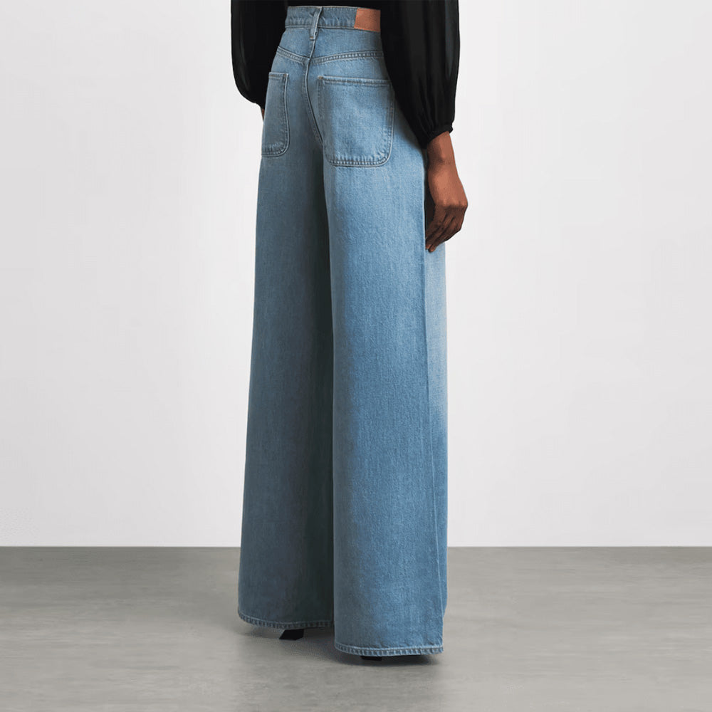 Paige Cameron Wide Leg Offset Coin Pocket Jeans - Field