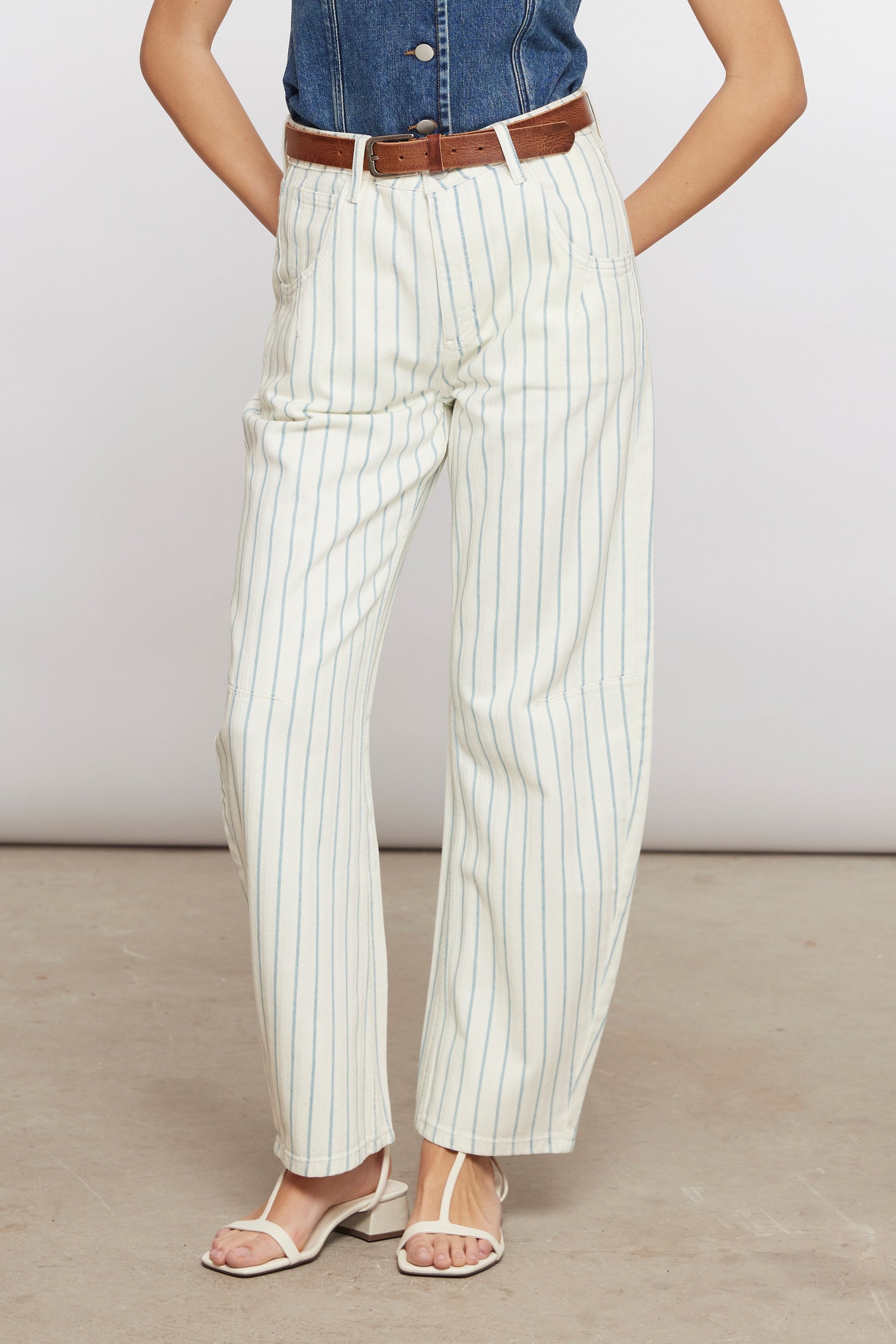 Seventy Nina High Waisted Jeans - Faded Stripe