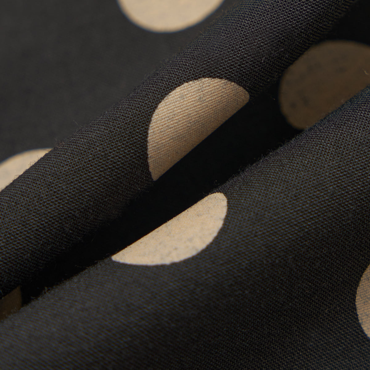 Evening Scarf Bold Dot Print Rayon - Black