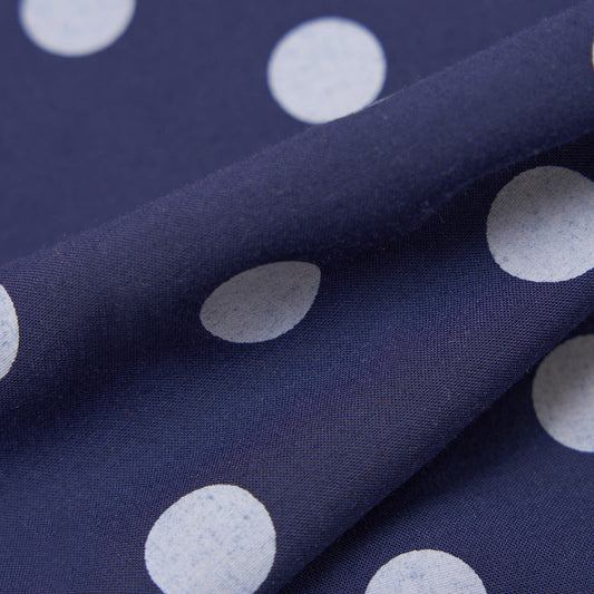 Evening Scarf Bold Dot Print Rayon - Navy