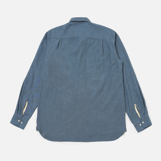 Square Pocket Shirt Brushed Marl Twill - Blue