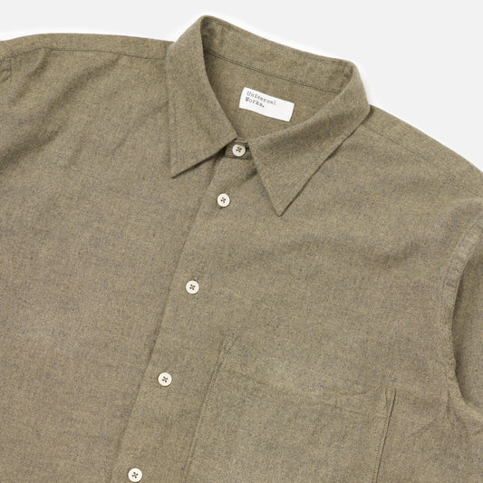 Square Pocket Shirt Brushed Twill Marl - Mustard