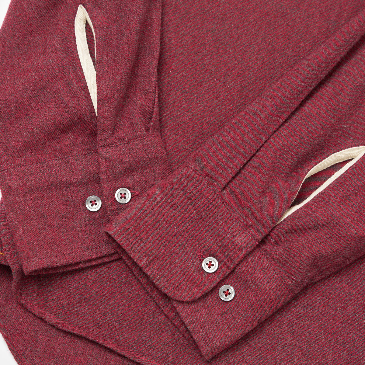 Square Pocket Shirt Brushed Marl Twill - Red