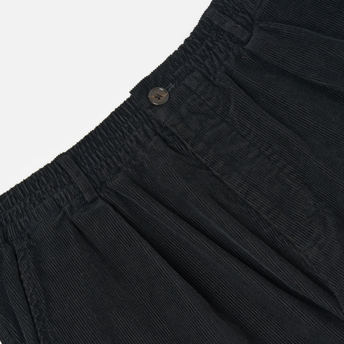 Pleated Track Pant Cat Cord - Black