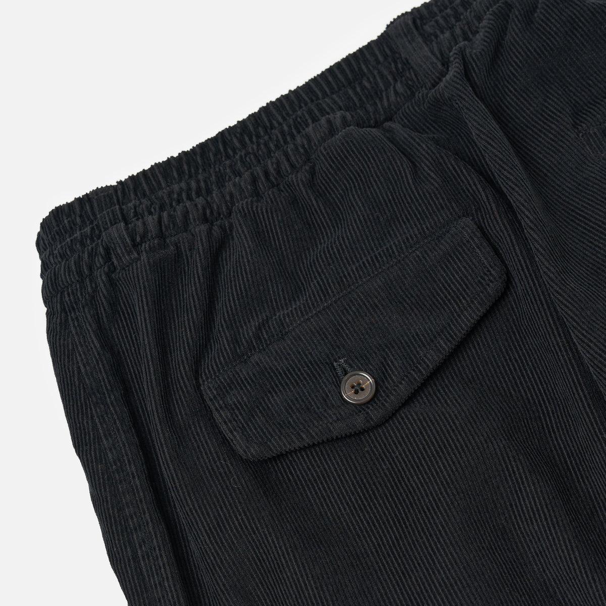 Pleated Track Pant Cat Cord - Black